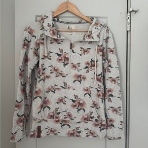 Floral Gray Pullover Hoodie